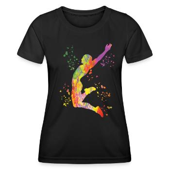 Weitspringer Weitspringen Kinder Weitsprung - Frauen Funktions-T-Shirt - Schwarz - Vorne - AI Model Female 172 light (172cm)