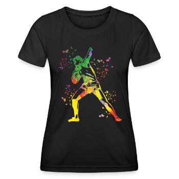 Lanceur de poids Colorsplash Lancer de poids - T-shirt sport Femme - noir - Devant - AI Model Female 172 light (172cm)