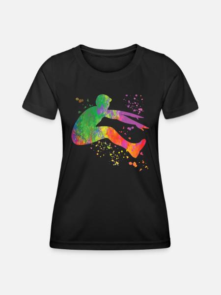 Weitspringer Weitspringen Kinder Weitsprung - Frauen Funktions-T-Shirt - Schwarz