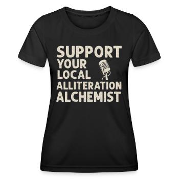 Poetry Slam Wortspiel Krieger Slam Poetry - Frauen Funktions-T-Shirt - Schwarz - Vorne - AI Model Female 172 light (172cm)
