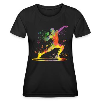 Lanceur de poids Colorsplash Lancer de poids - T-shirt sport Femme - noir - Devant - AI Model Female 172 light (172cm)