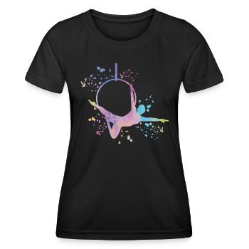 Anneau aérien Aerialist Anneau d’air Lyra - T-shirt sport Femme - noir - Devant - AI Model Female 172 light (172cm)