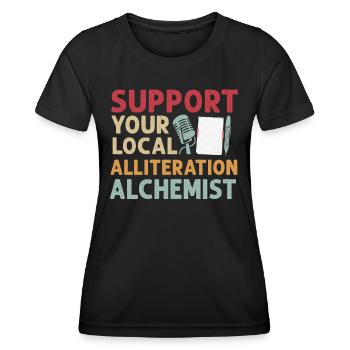 Poetry Slam Wortspiel Krieger Slam Poetry - Frauen Funktions-T-Shirt - Schwarz - Vorne - AI Model Female 172 light (172cm)