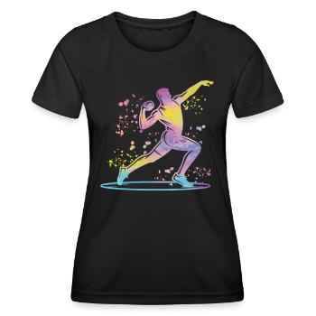 Lanceur de poids Colorsplash Lancer de poids - T-shirt sport Femme - noir - Devant - AI Model Female 172 light (172cm)