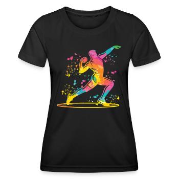 Lanceur de poids Colorsplash Lancer de poids - T-shirt sport Femme - noir - Devant - AI Model Female 172 light (172cm)