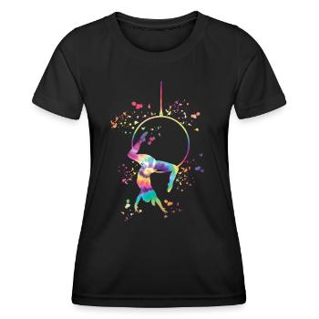 Anneau aérien Aerialist Anneau d’air Lyra - T-shirt sport Femme - noir - Devant - AI Model Female 172 light (172cm)