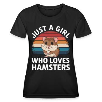 Hamster - Frauen Funktions-T-Shirt - Schwarz - Vorne - AI Model Female 172 light (172cm)