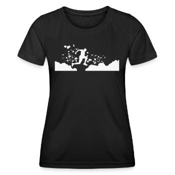 Trail Runner Cross Trail Bergläufer - Frauen Funktions-T-Shirt - Schwarz - Vorne - AI Model Female 172 light (172cm)