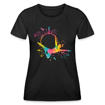Anneau aérien Aerialist Anneau d’air Lyra - T-shirt sport Femme - noir - Devant - AI Model Female 172 light (172cm)