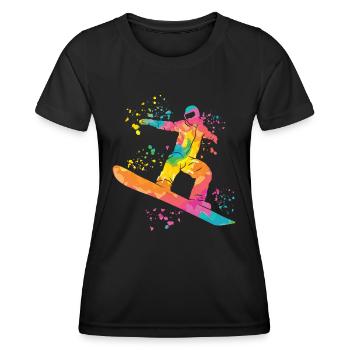 Snowboarder Snowboarding Snowboard - Women's Functional T-Shirt - black - Front - AI Model Female 172 light (172cm)