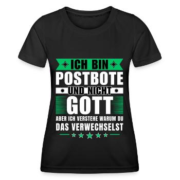 Ich bin Postbote und nicht Gott - Frauen Funktions-T-Shirt - Schwarz - Vorne - AI Model Female 172 light (172cm)
