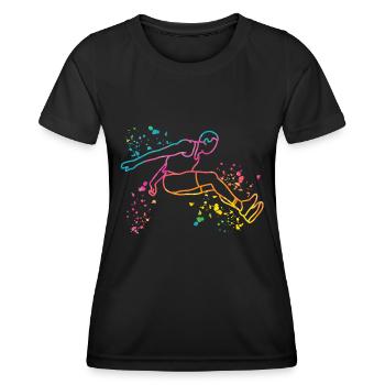 Weitspringer Weitspringen Kinder Weitsprung - Frauen Funktions-T-Shirt - Schwarz - Vorne - AI Model Female 172 light (172cm)