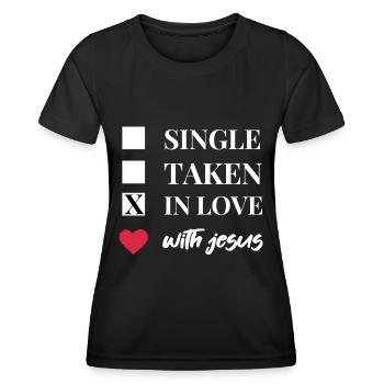 Célibataire Amoureux de Jésus | Des vêtements chrétiens ! - T-shirt sport Femme - noir - Devant - AI Model Female 172 light (172cm)