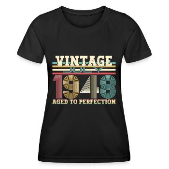 Millésime Juillet 1948 74ème anniversaire Hommes 74 ans - T-shirt sport Femme - noir - Devant - AI Model Female 172 light (172cm)