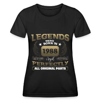 Légende 1988 Cadeau d’anniversaire Mesdames et Messieurs - T-shirt sport Femme - noir - Devant - AI Model Female 172 light (172cm)