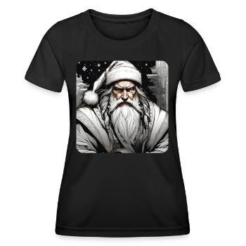 Cooler Weihnachtsmann in Weiß - Frauen Funktions-T-Shirt - Schwarz - Vorne - AI Model Female 172 light (172cm)