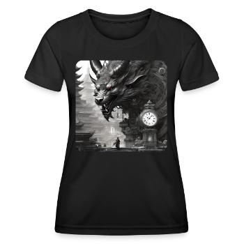 Demon Monster Monster with Clock - Women's Functional T-Shirt - black - Front - AI Model Female 172 light (172cm)