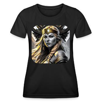 Fière Viking Germanin Shieldmaiden en or - T-shirt sport Femme - noir - Devant - AI Model Female 172 light (172cm)