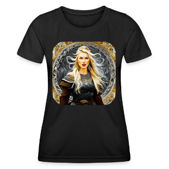 Proud Viking Germanin Shieldmaiden - Women's Functional T-Shirt - black - Front - AI Model Female 172 light (172cm)