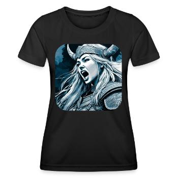 Proud Viking Germanin Shieldmaiden - Women's Functional T-Shirt - black - Front - AI Model Female 172 light (172cm)