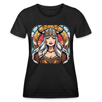 Proud Viking Germanin Shieldmaiden - Women's Functional T-Shirt - black - Front - AI Model Female 172 light (172cm)