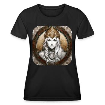Proud Viking Germanin Shieldmaiden - Women's Functional T-Shirt - black - Front - AI Model Female 172 light (172cm)