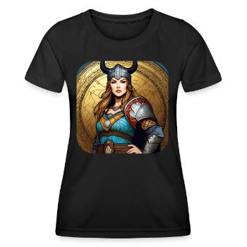 Fière Viking Germanin Shieldmaiden - T-shirt sport Femme - noir - Devant - AI Model Female 172 light (172cm)
