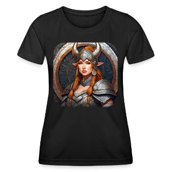 Proud Viking Germanin Shieldmaiden - Women's Functional T-Shirt - black - Front - AI Model Female 172 light (172cm)