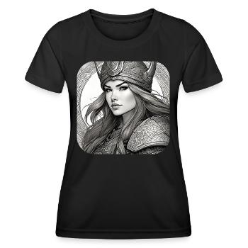 Fière Viking Germanin Shieldmaiden - T-shirt sport Femme - noir - Devant - AI Model Female 172 light (172cm)