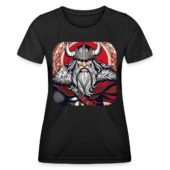 Stolzer Wikinger Krieger Germane - Frauen Funktions-T-Shirt - Schwarz - Vorne - AI Model Female 172 light (172cm)