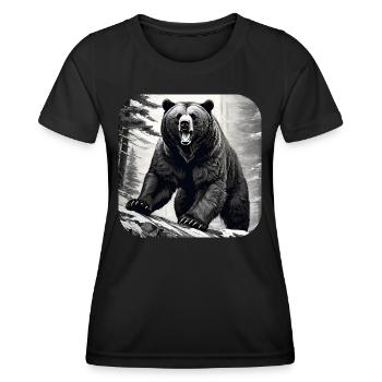 Proud Roaring Bear - Women's Functional T-Shirt - black - Front - AI Model Female 172 light (172cm)