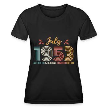 Birthday 1952 July 1952 July 1952 - Women's Functional T-Shirt - black - Front - AI Model Female 172 light (172cm)