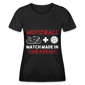 Motoball Match Heaven Motorradfahrer Motorrad - Frauen Funktions-T-Shirt - Schwarz - Vorne - AI Model Female 172 light (172cm)