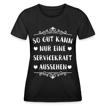 Servicekraft - Frauen Funktions-T-Shirt - Schwarz - Vorne - AI Model Female 172 light (172cm)