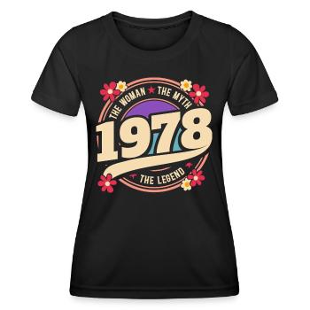Woman 1978 The Legend 45 Years Anniversary - Women's Functional T-Shirt - black - Front - AI Model Female 172 light (172cm)