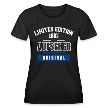 Limited Edition 100% - Aufseher - Original - Frauen Funktions-T-Shirt - Schwarz - Vorne - AI Model Female 172 light (172cm)