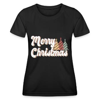 Merry Christmas Weihnachten Geschenk - Frauen Funktions-T-Shirt - Schwarz - Vorne - AI Model Female 172 light (172cm)
