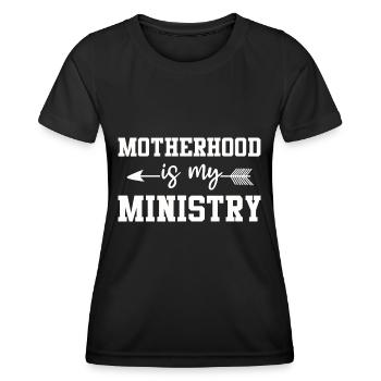 La maternité est mon ministère - T-shirt sport Femme - noir - Devant - AI Model Female 172 light (172cm)