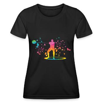 Lanceur de marteau Colorsplash Lancer de marteau - T-shirt sport Femme - noir - Devant - AI Model Female 172 light (172cm)