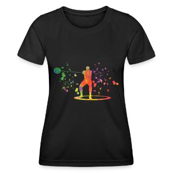 Lanceur de marteau Colorsplash Lancer de marteau - T-shirt sport Femme - noir - Devant - AI Model Female 172 light (172cm)