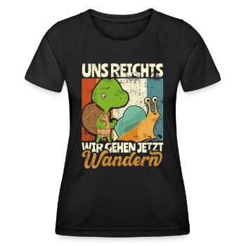 Wandern Spruch Wanderung - Frauen Funktions-T-Shirt - Schwarz - Vorne - AI Model Female 172 light (172cm)