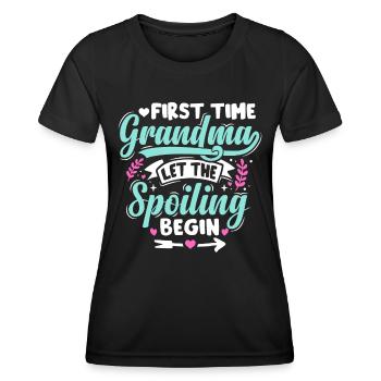 First Time Grandma Gifts Let The Spoiling Begin - T-shirt sport Femme - noir - Devant - AI Model Female 172 light (172cm)