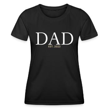 Papa 2023 Papa en devenir-fête des pères Papa - T-shirt sport Femme - noir - Devant - AI Model Female 172 light (172cm)