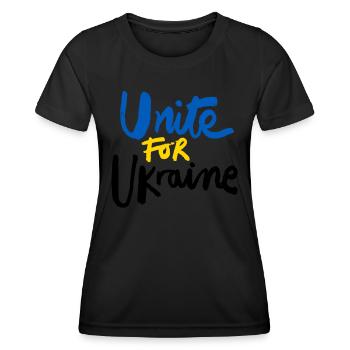 Soutenez l’Ukraine, la paix et non la guerre - T-shirt sport Femme - noir - Devant - AI Model Female 172 light (172cm)