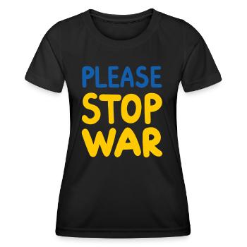 Soutenez l’Ukraine, la paix et non la guerre - T-shirt sport Femme - noir - Devant - AI Model Female 172 light (172cm)