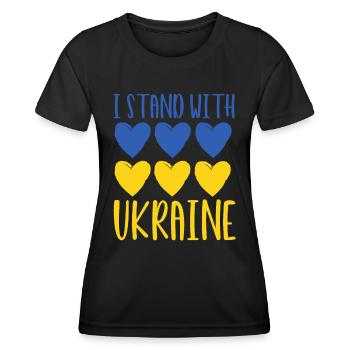 Soutenez l’Ukraine, la paix et non la guerre - T-shirt sport Femme - noir - Devant - AI Model Female 172 light (172cm)