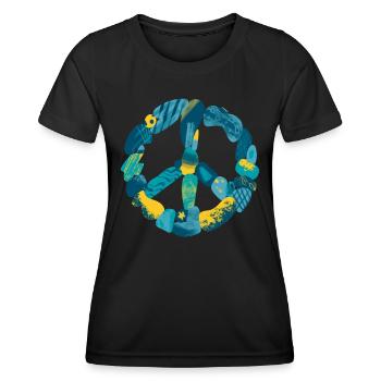 Soutenez l’Ukraine, la paix et non la guerre - T-shirt sport Femme - noir - Devant - AI Model Female 172 light (172cm)