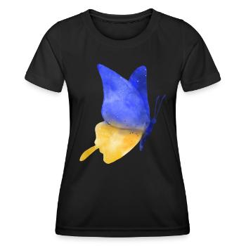 Soutenez l’Ukraine, la paix et non la guerre - T-shirt sport Femme - noir - Devant - AI Model Female 172 light (172cm)