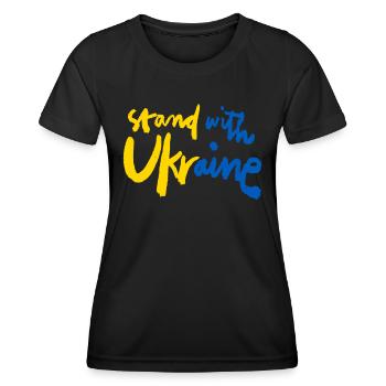Soutenez l’Ukraine, la paix et non la guerre - T-shirt sport Femme - noir - Devant - AI Model Female 172 light (172cm)