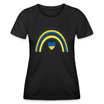 Stand with Ukraine Peace No War - Women's Functional T-Shirt - black - Front - AI Model Female 172 light (172cm)